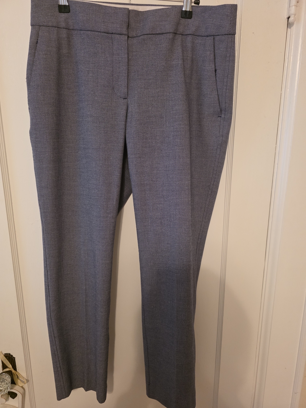 LOFT Navy And White Cropped Dress Pants